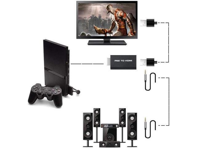 PS2 to HDMI Converter Adapter,PS2 to HDMI Converter with 3.5mm Audio Output for HDTV HDMI Monitor Supports All PS2 Display Modes