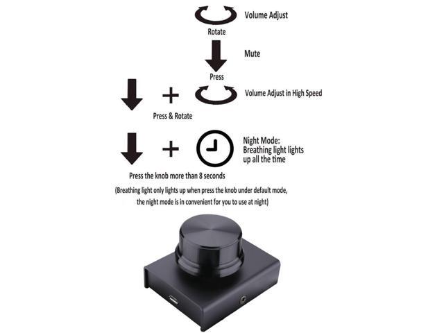 USB Volume Control, Multimedia Controller Knob, PC Computer Speaker Audio Multimedia Volume Remote Control Adjuster with One Key Mute Function...