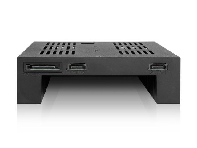 ICY DOCK MB322SP-B 2 x 2.5 SATA/SAS HDD/SSD to 5.25 Hot Swap Mobile Rack Cage w/ 3.5 Drive/Device Bay ExpressCage Series