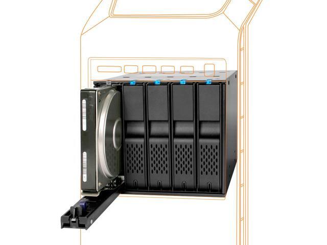 ICY DOCK MB975SP-B R1 Tray-Less 5 Bay 3.5' SATA Hard Drive Hot Swap Backplane Cage in 3X External 5.25' Bay FlexCage Series