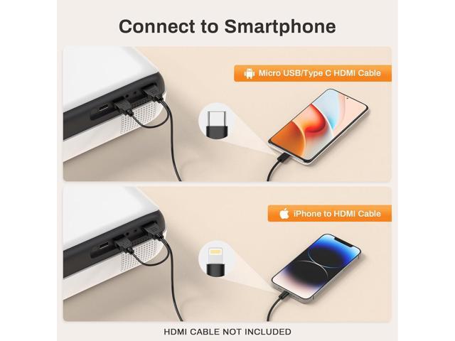 HAPPRUN Projector, Native 1080P Bluetooth Projector with 100' Screen, Portable Outdoor Movie Projector, Mini Projector for Home Bedroom, Compatible...