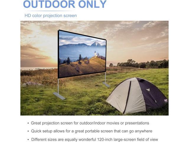 Projector Screen with Stand 120 inch 16:9 HD 4K Outdoor Indoor Projection Screen for Home Theater 3D Fast-Folding Projector Screen with Stand Legs...