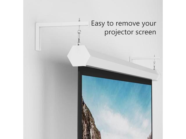 WALI Universal Projector Screen Ceiling Mount, Wall Hanging Mount L-Brackets, 12 inch Adjustable Extension with Hook Kit, Perfect Projector Screen...