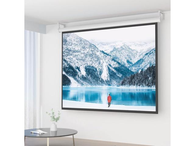 WALI Universal Projector Screen Ceiling Mount, Wall Hanging Mount L-Brackets, 12 inch Adjustable Extension with Hook Kit, Perfect Projector Screen...