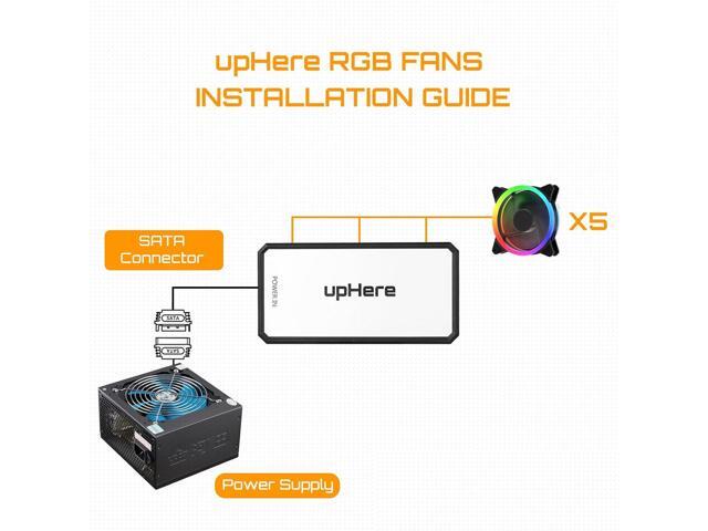 upHere 120mm RGB Series Case Fan,Quiet Edition High Airflow LED Case Fan for PC Cases-5 Pack