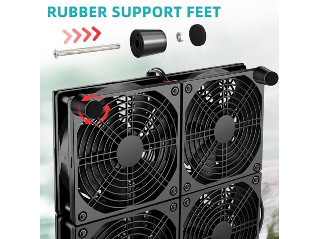 Wathai 120mm x 4 Router TV Box Fan 110v - 240v Big Airflow with Speed Control for DIY Gaming Consoles, Amplifiers, Xbox, Laptop Stand, Mining...
