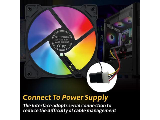 120mm RGB Fans Up to 1200 RPM CPU Computer Cooling Cooler Quiet Hydraulic Bearing Gaming PC Fans with Power Supply Plug 3 Pack Ventiladores PC for...