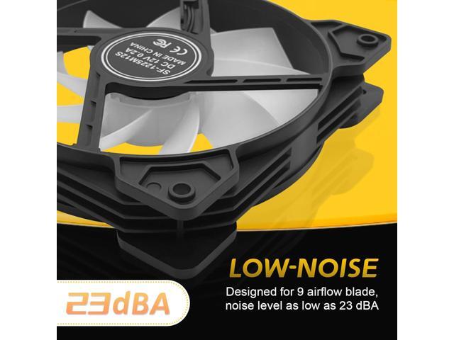 120mm RGB Fans Up to 1200 RPM CPU Computer Cooling Cooler Quiet Hydraulic Bearing Gaming PC Fans with Power Supply Plug 3 Pack Ventiladores PC for...