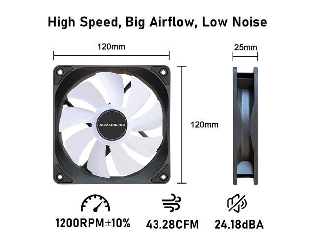120mm Case Fan 3 Pack RGB Fans, FS-120 High Performance Quiet 120mm Cooling PC Fans, with Hydraulic Bearing - Low Noise with 12v 3pin and molex...
