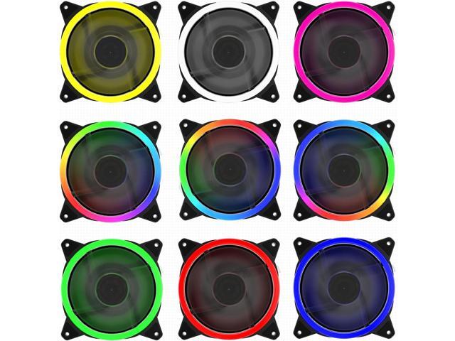 upHere 120mm RGB Case Fan Fan,Quiet Edition High Airflow LED Case Fan for PC Cases-3 Pack,RGB123-3