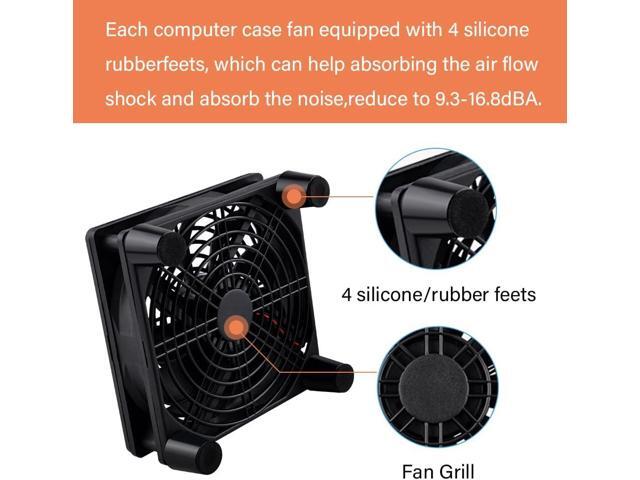 Quiet 120mm Router Fan Cooler with L/M/H 3-Degree Speed Controller, DC 5V USB Powered Cooling Case Fan for Router Modem Receiver DVR Playstation TV...