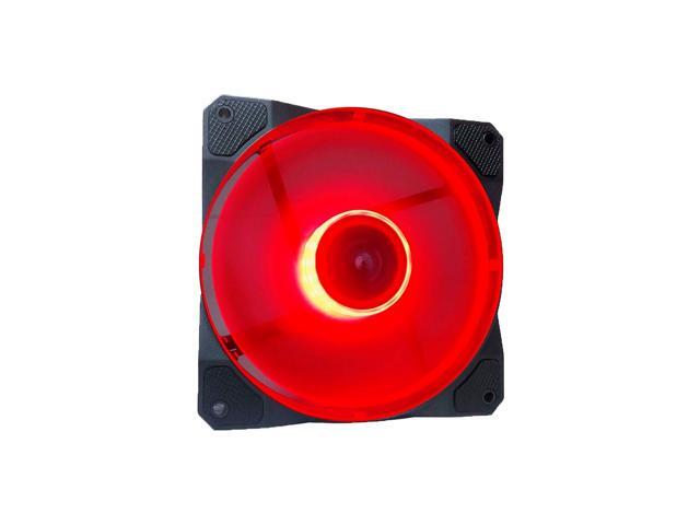 APEVIA CO212L-RD Cosmos 120mm Red LED Ultra Silent Case Fan w/ 16 LEDs & Anti-Vibration Rubber Pads (2 Pk)