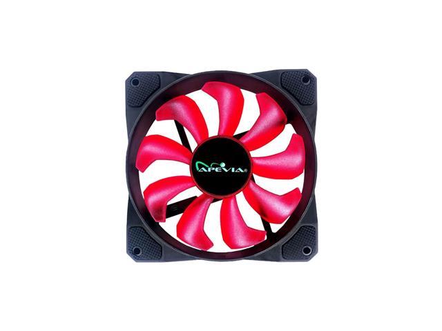 APEVIA CO212L-RD Cosmos 120mm Red LED Ultra Silent Case Fan w/ 16 LEDs & Anti-Vibration Rubber Pads (2 Pk)