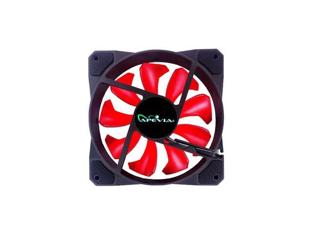 APEVIA CO212L-RD Cosmos 120mm Red LED Ultra Silent Case Fan w/ 16 LEDs & Anti-Vibration Rubber Pads (2 Pk)