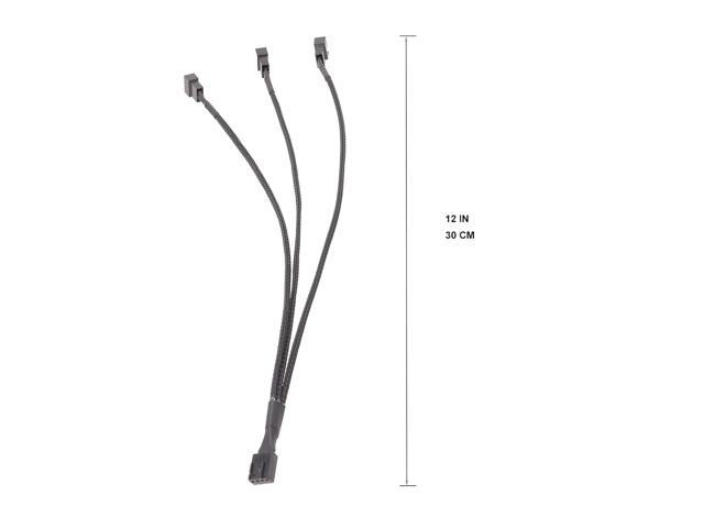 3 Way 4 Pin PWM Fan Splitter Cable,12 inch PC Fan Extension Cable, CA PWM Fan Extension Cable, for Computer ATX Case 4-Pin/3-Pin Cooling Fan Cable...