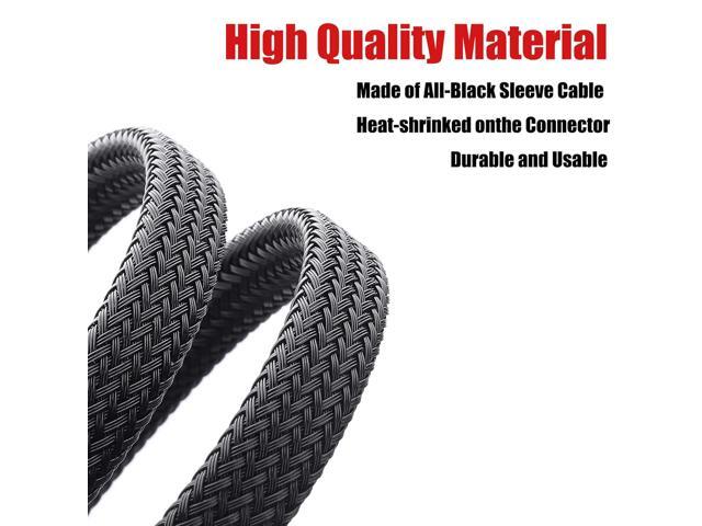 5 Pack- 11.8 inch PWM Fan Extension Cable PC Fan Extension Cable Compatible with ATX Case 3 Pin & 4 Pin Cooling Fans Durable Black Nylon Braided...