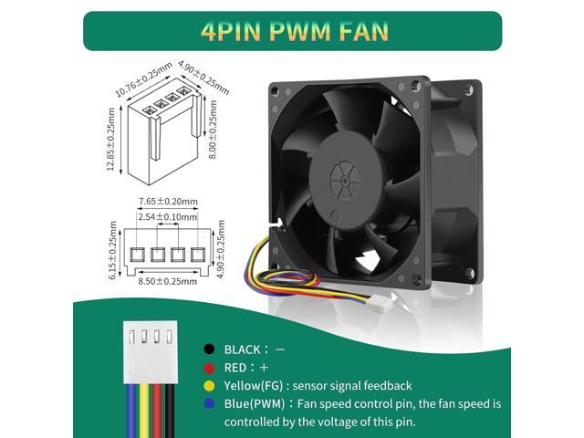 80mm x 38mm PWM 12V Big Airflow High Performance Fan High Static Pressure for Box Rack Exhaust Ventilation Cooling