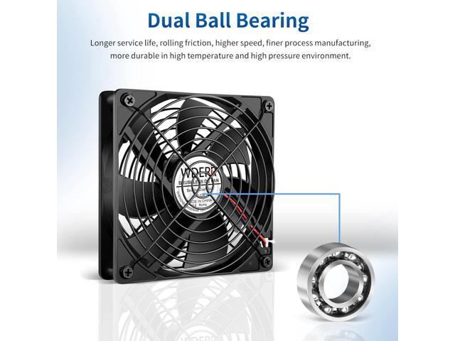 AC 120mm Powerful Computer Fan with AC Plug, 110V - 240V AC to DC 12V Variable Speed Controller for Electronic...