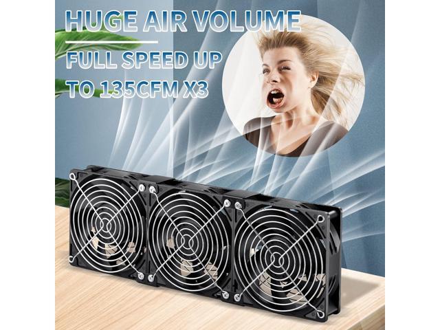 Wathai 120mm x 38mm 360mm Computer Fan with AC Plug, Powerful Exhaust Fan with Variable Speed Controller AC 110V 120V 240V for Windows Greenhouses...