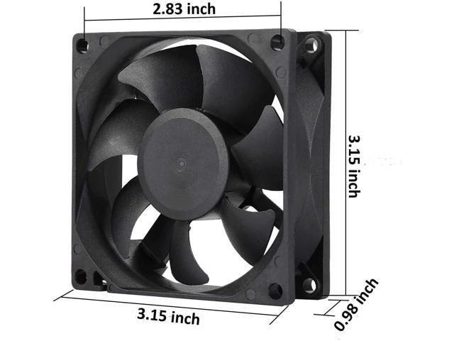 80mm 24V DC Cooling Fan CF8025 High Speed 24V 80mm 25mm 2Pin PC Exhaust Muffin Fan Low Noise 3500RPM 2-Pack