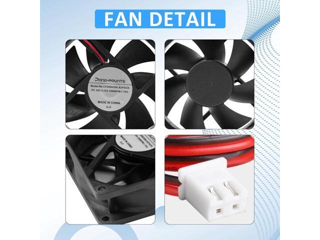 80mm 24V DC Cooling Fan CF8025 High Speed 24V 80mm 25mm 2Pin PC Exhaust Muffin Fan Low Noise 3500RPM 2-Pack