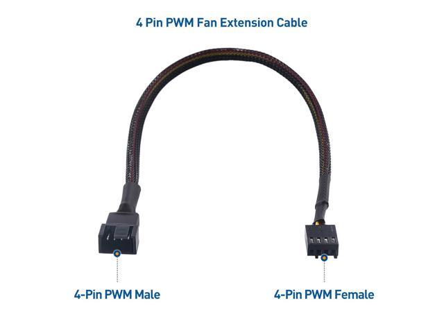 Cable Matters 4-Pack, PWM 4 Pin Fan Extension Cable - 12 inches (PC Fan Extension Cable, PWM Fan Extension Cable, PWM Extension Cable)
