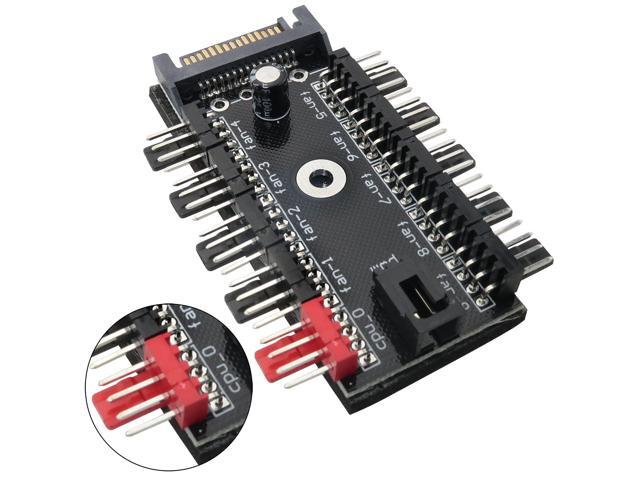 1PC PC Chassis Fan Hub CPU Cooling HUB Fan PWM Hub SATA Controller Speed Controller