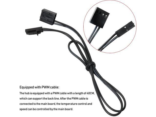 1PC PC Chassis Fan Hub CPU Cooling HUB Fan PWM Hub SATA Controller Speed Controller