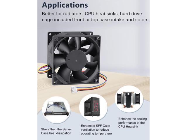 GDSTIME 92mm x 38mm PWM Fan High Static Pressure 90mm 12V Brushless DC Cooling Fan 4 Pin Dual Ball Bearing