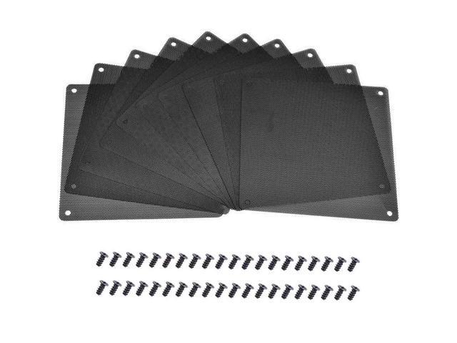 10 Pieces 120mm PC Cooler Fan Dust Filter Computer Fan Filter Black Dustproof Case Cover Computer Mesh with 40 Pieces of Screws