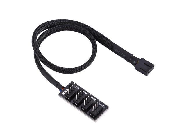 PWM Fan Hub, 4-Pin Computer CPU/Case Fan Power Multi Splitter Connector Cable Adapter for Computer Cooler Fans