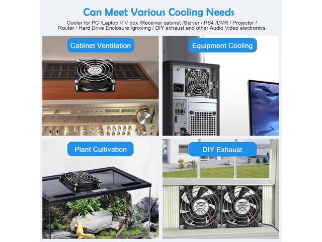 Mini 80mm USB Computer PC Case Cooling 5V Powered Fan (Quiet), Cabinet Cooler Fan with Speed Controller2 in1 Pack