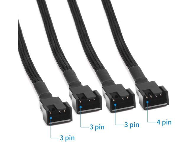 3 Pack PWM Fan Splitter Cable 1 to 4 (4 Pin+3 Pin)