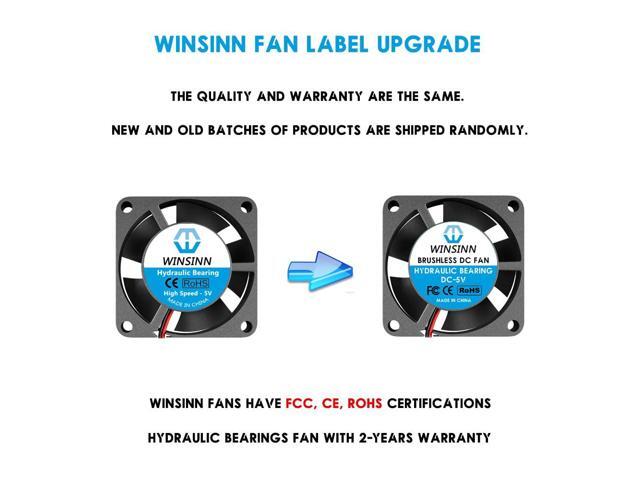 WINSINN DC 25mm Fan 5V 2510 Hydraulic Bearing Brushless Cooling 25mmx10mm 2PIN (Pack of 5Pcs)