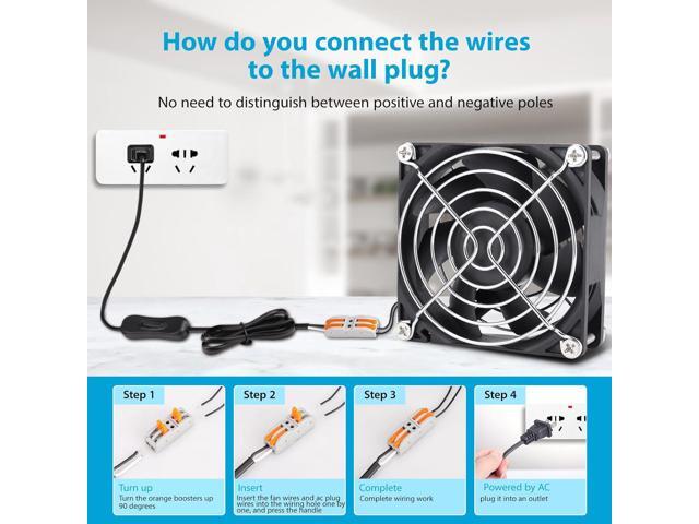 Muffin Fan 110v 120v 220v 3 inch Fan with AC Plug Electronic Cooling Fan 80mm x 25mm