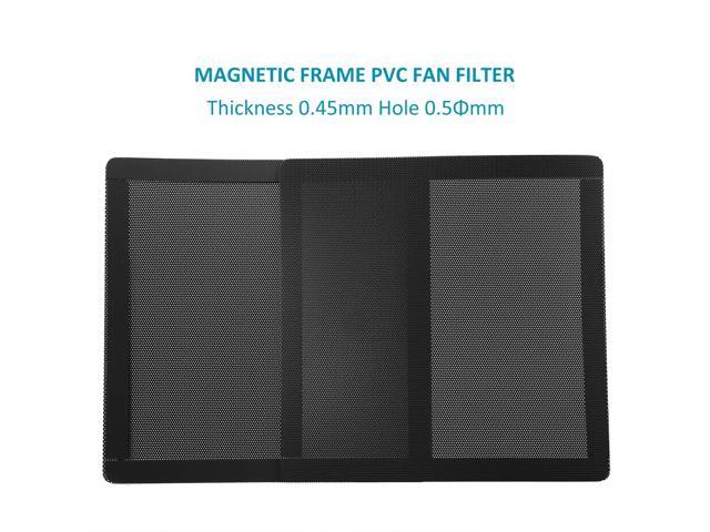 140mm 5.5inch Fan Dust Filter Mesh Magnetic Frame PVC Computer PC Case Fan Dust Proof Filter Cover Grills Black 5-Pack