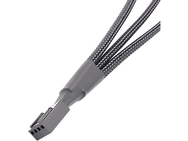 2 Pack 4-Pin PWM Fan Splitter Cable, Sleeved Braided Adapter Computer PC Fan Power Extension Cable 1 to 3 Converter for Computer ATX Case...