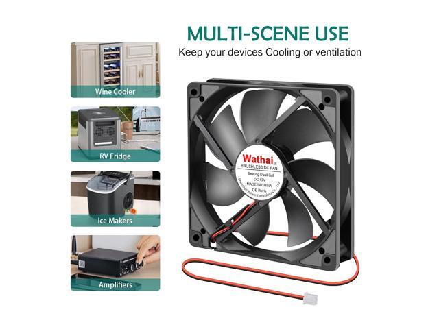 Wathai 120mm x 25mm 12V DC Brushless Cooling Fan Dual Ball High Speed 2Pin for Computer Case Cooler