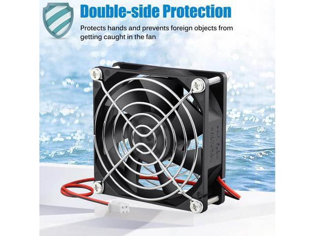 GDSTIME 80mm x 25mm 12V DC Waterproof IP67 Fan Dual Ball Bearing Small Brushless Cooling Fans 2-Pin for RV Fridge Micro Greenhouse AV Cabinets...