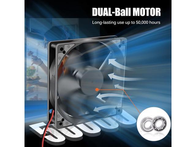 GDSTIME 120mm x 25mm 12V DC IP67 Waterproof Fan High Speed Dual Ball Bearing Brushless Computer PC Case Cooling Fans 2-Pin for RV Fridge Fume...