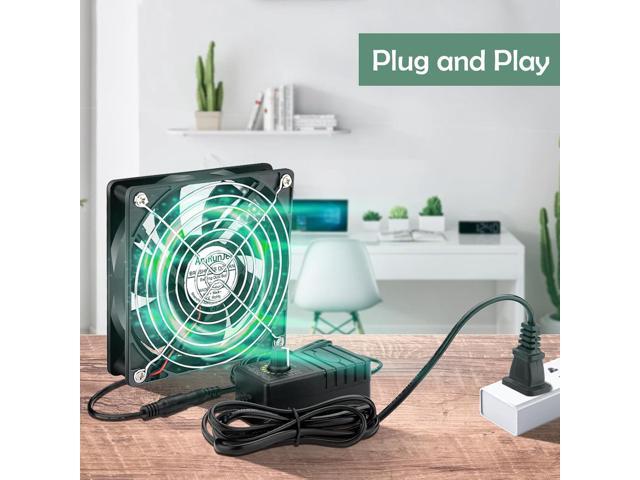 120mm x 25mm PC Computer Case Fan with AC Plug Variable Speed DIY for Biltong Box, Window Exhaust or Intake and Receiver DVR Playstation Xbox...