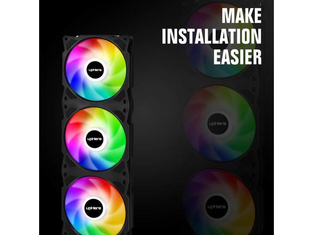 upHere PF360CF 360mm Quiet Edition High Airflow Colorful LED Computer Case Fan,Hydraulic Bearing,Cable Management and PWM Control Fan