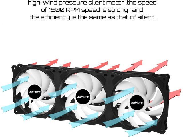 upHere PF360CF 360mm Quiet Edition High Airflow Colorful LED Computer Case Fan,Hydraulic Bearing,Cable Management and PWM Control Fan