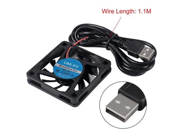 4PACK DC 60mm USB Fan 5V 6015 Brushless Cooling Fan 60mmx15mm 5V USB for PC Computer Case Cooler Raspberry Pi Radiator Ventilation
