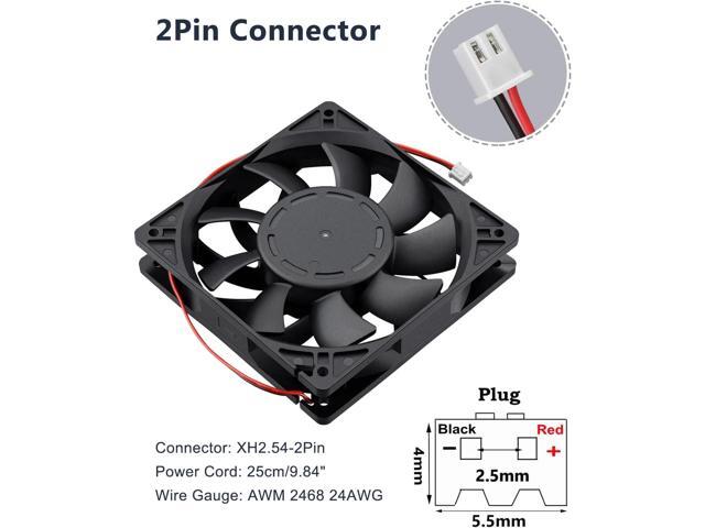 GDSTIME 120mm Case Fan, Increase Air Pressure Fan, 120mm x 25mm 12V Dc Brushless Cooling Fan Dual Ball Bearings Long lifespan