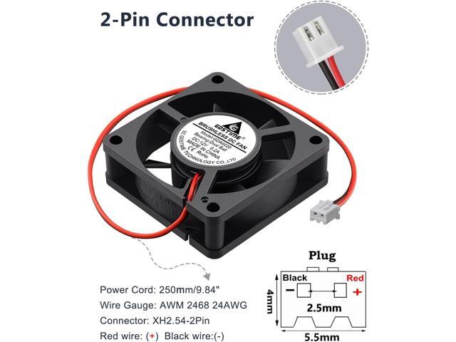 GDSTIME Dual Ball Bearing 60mm x 60mm x 20mm 12v Brushless DC Cooling Fan