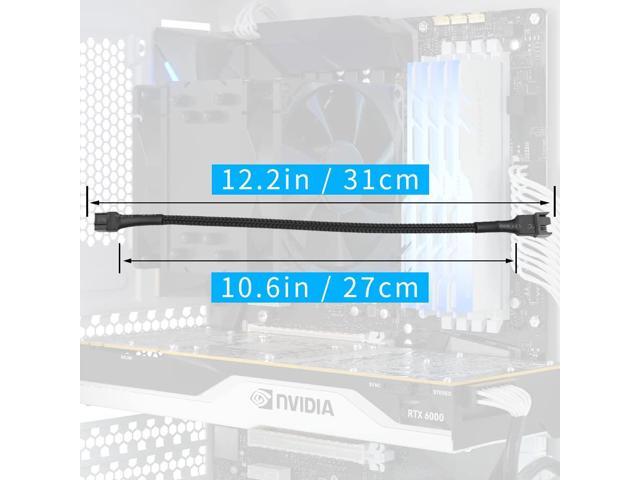 upHere PWM Fan Extension Cable,PC Fan Splitter Cable Converter for Computer ATX Case 4-Pin/3-Pin Cooling Fan Cable,12.2 inch (5-Pack)