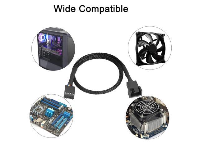 QIANRENON 4 Pin PWM Fan Extension Cable Nylon Braided PC Fan Power Splitter Cable Compatible with Computer ATX 3-Pin/4-Pin Colding Fan 30cm(2 Pack)