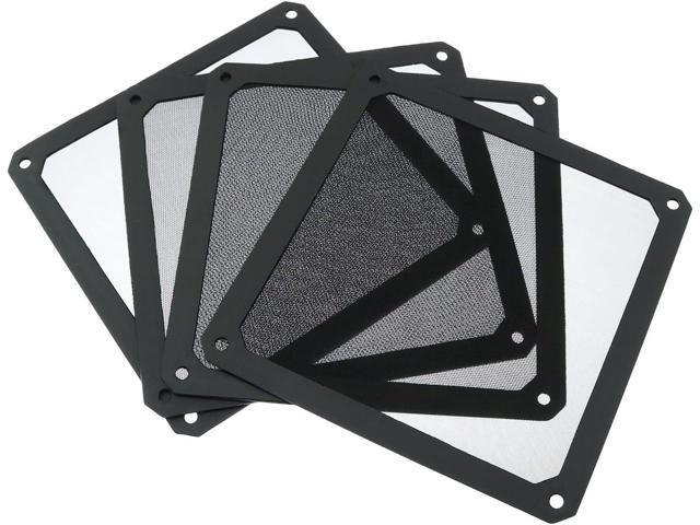 4pcs 140mm PC Fan Dust Filter Magnetic Frame Computer Fan Grills Dust Mesh PC Cooler Filter Screen Dustproof Case Covers 14cm x 14cm, Black