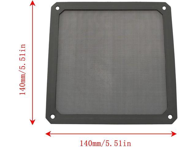 4pcs 140mm PC Fan Dust Filter Magnetic Frame Computer Fan Grills Dust Mesh PC Cooler Filter Screen Dustproof Case Covers 14cm x 14cm, Black